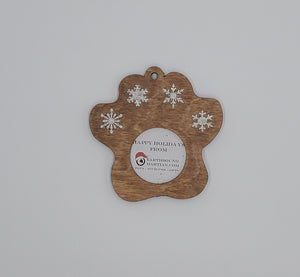 Snowflake Paw Picture Frame Ornament