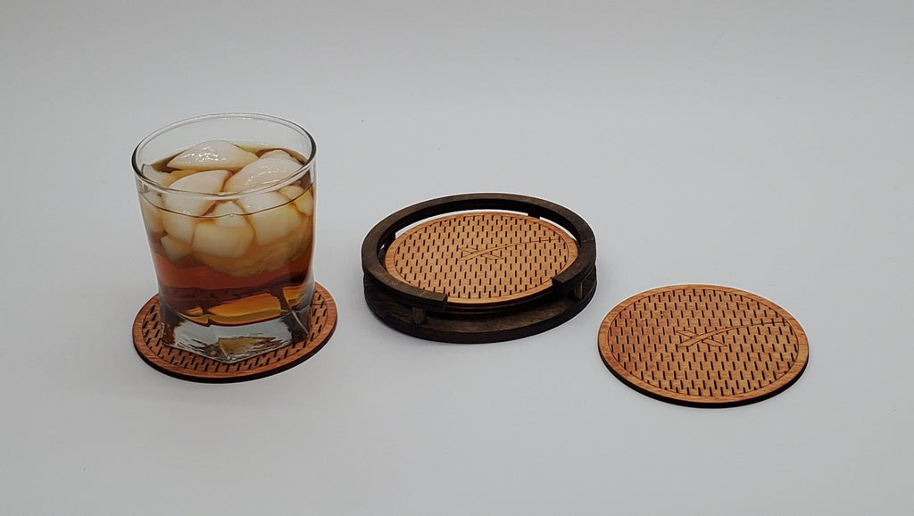 SpaceX Wooden Coaster (6 Pack) w/ Holder